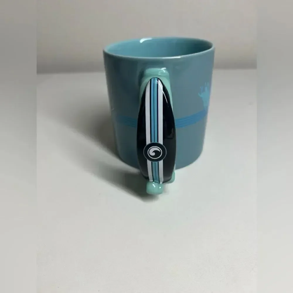 Disney Parks Mickey Mouse Surf Shop Longboard Handle Ceramic Coffee Mug 16oz.